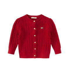 Dave&Bella Girls 2025 Preppy Knit Sweater Cardigans – Versatile & Stylish