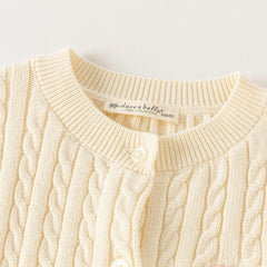 Dave&Bella Kid Girls Light Pink/Beige Classic Breathable Cotton Sweater Cardigans