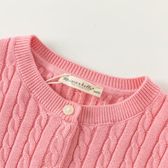 Dave&Bella Girls 2025 Preppy Knit Sweater Cardigans – Versatile & Stylish