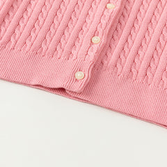 Dave&Bella Girls 2025 Preppy Knit Sweater Cardigans – Versatile & Stylish