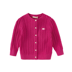 Dave&Bella Girls 2025 Preppy Knit Sweater Cardigans – Versatile & Stylish