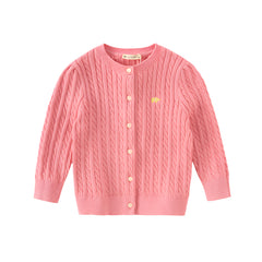 Dave&Bella Girls 2025 Preppy Knit Sweater Cardigans – Versatile & Stylish