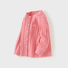 Dave&Bella Girls 2025 Preppy Knit Sweater Cardigans – Versatile & Stylish