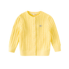 Dave&Bella Girls 2025 Preppy Knit Sweater Cardigans – Versatile & Stylish