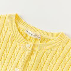 Dave&Bella Girls 2025 Preppy Knit Sweater Cardigans – Versatile & Stylish