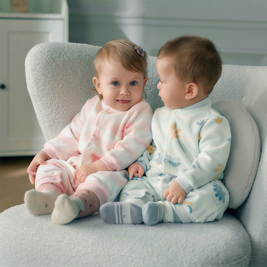 Dave&Bella Baby Girls/Boys Autumnn Print Fleece One-Pieces Romper