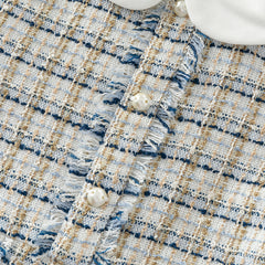 Dave&Bella Toddler Girls Autumn Elegance Grey Blue A-line Party Dress(wallet bag)