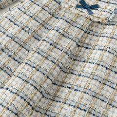 Dave&Bella Toddler Girls Autumn Elegance Grey Blue A-line Party Dress(wallet bag)