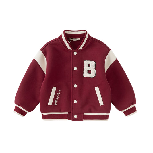 Dave&Bella Toddler Boys Autumn Wine Red Outdoor Jackets