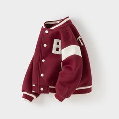 Dave&Bella Toddler Boys Autumn Wine Red Outdoor Jackets