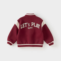 Dave&Bella Toddler Boys Autumn Wine Red Outdoor Jackets