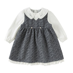 Dave&Bella Girls Autumn Navy Blue Noble Princess Toddler Dress