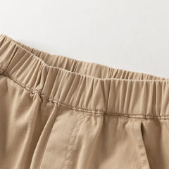 Dave&Bella Boys Autumn Cotton Khaki Casual Drawstring Cargo Pants