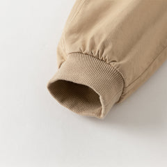 Dave&Bella Boys Autumn Cotton Khaki Casual Drawstring Cargo Pants