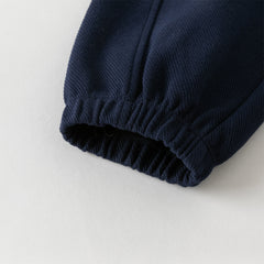 Dave&Bella Boys Autumn Casual Sport Navy Blue Drawstring Joggers Pants