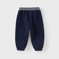 Dave&Bella Boys Autumn Casual Sport Navy Blue Drawstring Joggers Pants