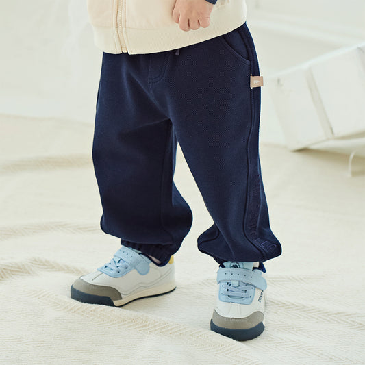Dave&Bella Boys Autumn Casual Sport Navy Blue Drawstring Joggers Pants
