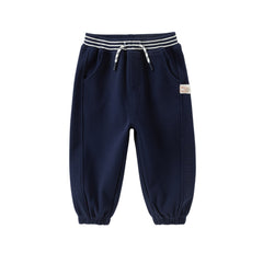 Dave&Bella Boys Autumn Casual Sport Navy Blue Drawstring Joggers Pants