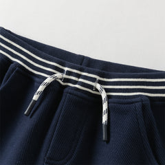 Dave&Bella Boys Autumn Casual Sport Navy Blue Drawstring Joggers Pants