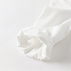 Dave&Bella Toddler Girls Autumn Sweet White Cotton Little Rabbit Print T-shirts Tops