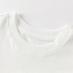 Dave&Bella Toddler Girls Autumn Sweet White Cotton Little Rabbit Print T-shirts Tops