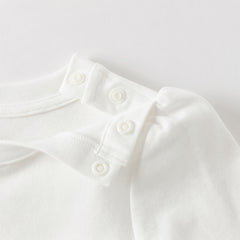 Dave&Bella Toddler Girls Autumn Sweet White Cotton Little Rabbit Print T-shirts Tops