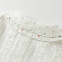 Dave&Bella Girls Autumn Cotton Doll Collar Elegance White Blouse T-shirt Top