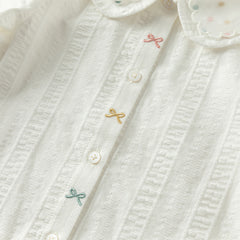 Dave&Bella Girls Autumn Cotton Doll Collar Elegance White Blouse T-shirt Top