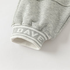 Dave&Bella Toddler Boys Autumn Outdoor Grey Sports Drawstring Pants
