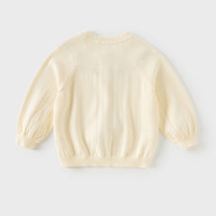 Dave&Bella Girls Autumn Vivid Cotton Yellowr Long-sleeved Cardigan Coats