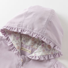 Dave&Bella Girls Autumn Purple Outwear Long Sleeve Sweet Warm Hooded Coat