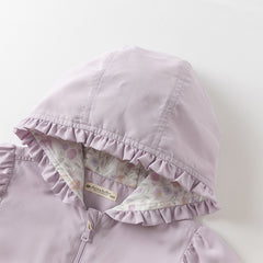 Dave&Bella Girls Autumn Purple Outwear Long Sleeve Sweet Warm Hooded Coat