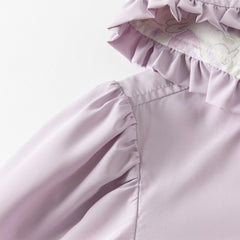 Dave&Bella Girls Autumn Purple Outwear Long Sleeve Sweet Warm Hooded Coat