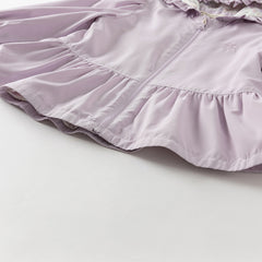 Dave&Bella Girls Autumn Purple Outwear Long Sleeve Sweet Warm Hooded Coat