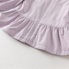 Dave&Bella Girls Autumn Purple Outwear Long Sleeve Sweet Warm Hooded Coat