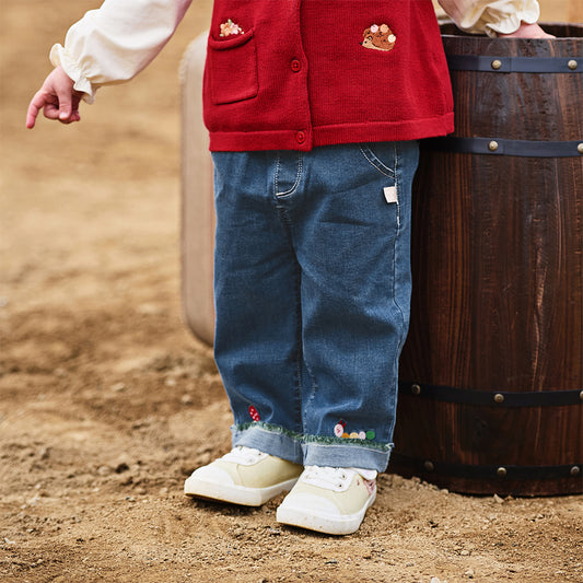 Dave&Bella Toddler Girls Autumn Denim Blue Jeans Pants