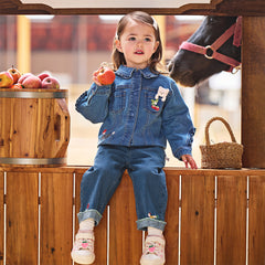Dave&Bella Toddler Girls Autumn Denim Blue Jeans Pants