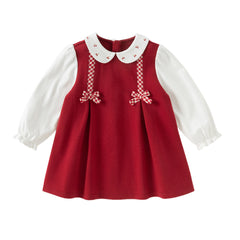 Dave&Bella Toddler Girls Autumn Red A-line Princess Dress