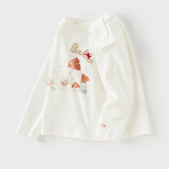 Dave&Bella Girls Autumn Cotton White Classic T-shirts Top