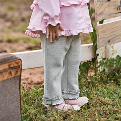 Dave&Bella Toddler Girls Grey/Navy Blue Casual Straight-leg Pants
