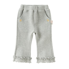 Dave&Bella Toddler Girls Grey/Navy Blue Casual Straight-leg Pants