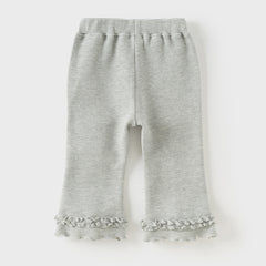 Dave&Bella Toddler Girls Grey/Navy Blue Casual Straight-leg Pants