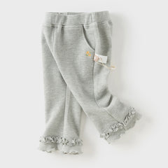 Dave&Bella Toddler Girls Grey/Navy Blue Casual Straight-leg Pants