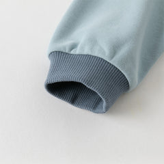 Dave&Bella Boys Autumn Leisure Smoke Blue Hooded Sweatshirt Top Pants Set