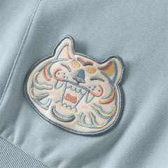 Dave&Bella Boys Autumn Leisure Smoke Blue Hooded Sweatshirt Top Pants Set