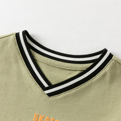 Dave&Bella Toddler Boys Autumn Cotton Cartoon Print T-shirt Tops