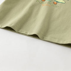 Dave&Bella Toddler Boys Autumn Cotton Cartoon Print T-shirt Tops