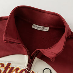 Dave&Bella Toddler Boys Autumn Dark Red Sports Coat Pants Suits Sets