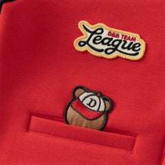 Dave&Bella Boys Autumn Red Long Sleeve V-collar Outdoor Varsity Jackets