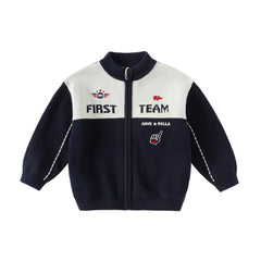 Dave&Bella Toddler Boys Autumn Blue Cotton Casual Coats